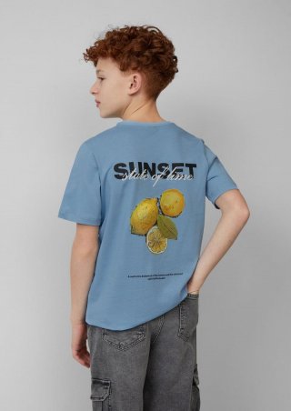 s.Oliver T-Shirt mit Front- und Rückenprint - himmelblau