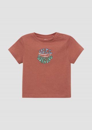 s.Oliver Baumwoll-T-Shirt mit Frontprint - rostrot