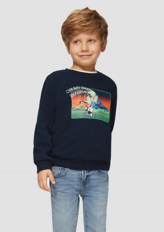 s.Oliver Wärmendes Sweatshirt mit gummiertem Frontprint - navy