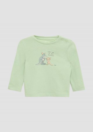 s.Oliver Weiches Longsleeve aus Baumwolle mit Frontprint - hellgrün