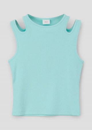 s.Oliver Tank Top mit Schulter-Cut-out - helles türkis