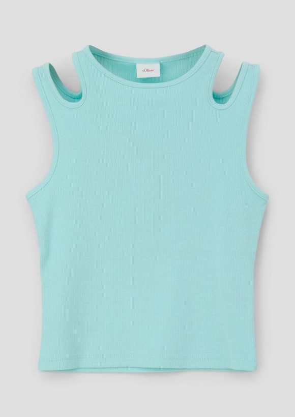 s.Oliver Tank Top mit Schulter-Cut-out - helles türkis
