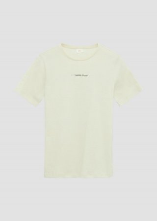 s.Oliver T-Shirt mit Front- und Rückenprint - creme