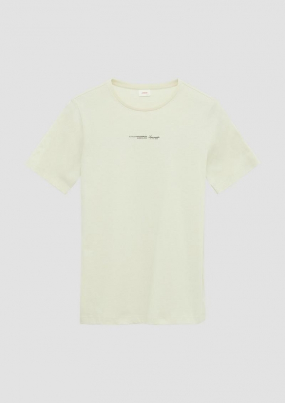 s.Oliver T-Shirt mit Front- und Rückenprint - creme
