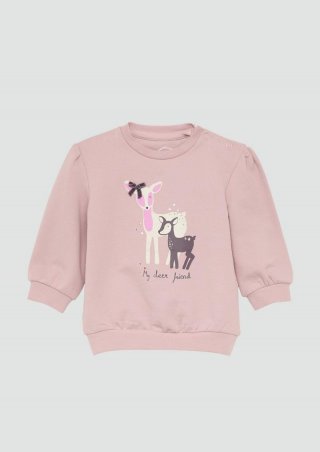 s.Oliver Kuscheliges Sweatshirt mit Glitzer-Art-Print - zartrosa
