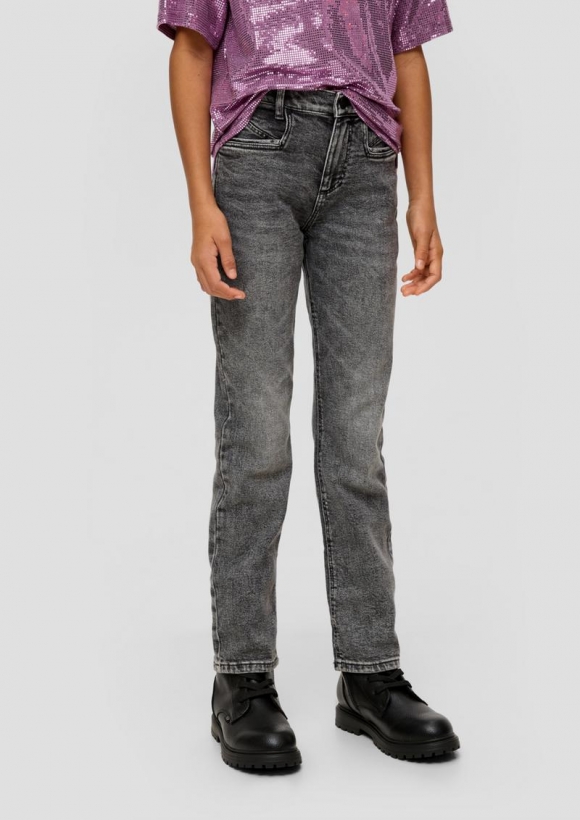 s.Oliver Jeans / Relaxed Fit / High Rise / Straight leg - grau meliert