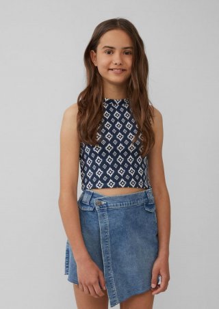 s.Oliver Verkürztes Tanktop aus Rippware im Slim Fit - navy