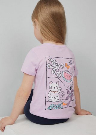 s.Oliver T-Shirt mit Front- und Rückenprint im Loose Fit - pfirsich