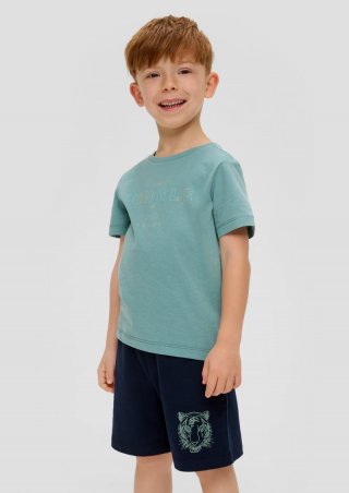 s.Oliver T-Shirt mit Schriftprint - helles petrol