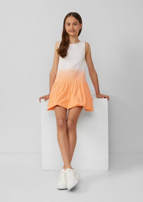 s.Oliver Kurzes Kleid mit Ballon-Rock und Farbverlauf - blutorange