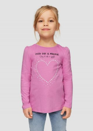 s.Oliver Print-Shirt mit Schmucksteinen - pink