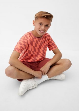 s.Oliver Jerseyshirt mit Allover-Print - orange