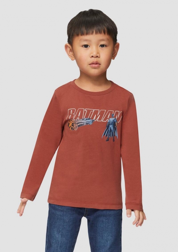 s.Oliver Longsleeve mit Batman®-Print - rubinrot