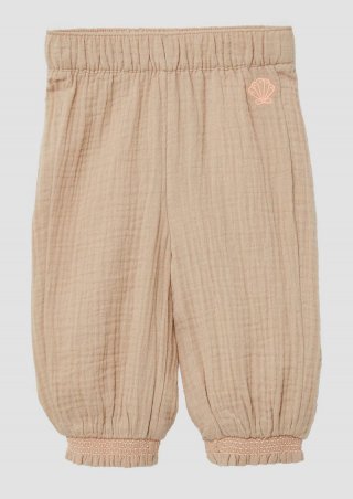 s.Oliver Strukturierte Hose im Loose Fit mit Smok-Details - beige