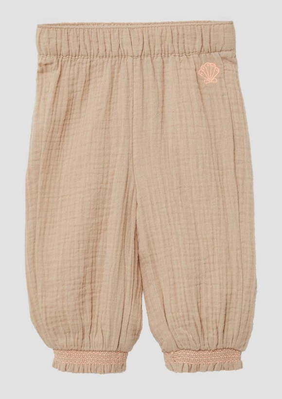 s.Oliver Strukturierte Hose im Loose Fit mit Smok-Details - beige