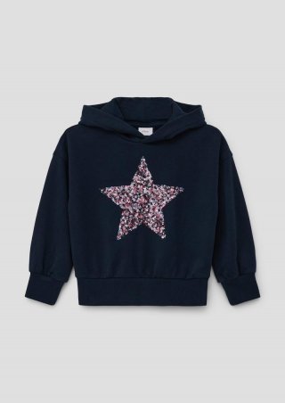 s.Oliver Sweatshirt mit Pailletten-Stern - navy