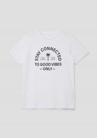 s.Oliver T-Shirt mit Frontprint - weiß