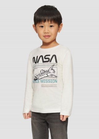 s.Oliver Longsleeve mit NASA®-Print - ecru