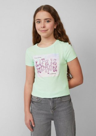 s.Oliver Jersey-T-Shirt mit Silicon-Print - ozeangrün