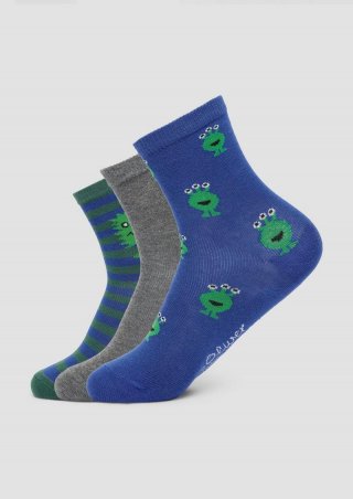 s.Oliver Socken im 3er-Pack mit Motiv - blau