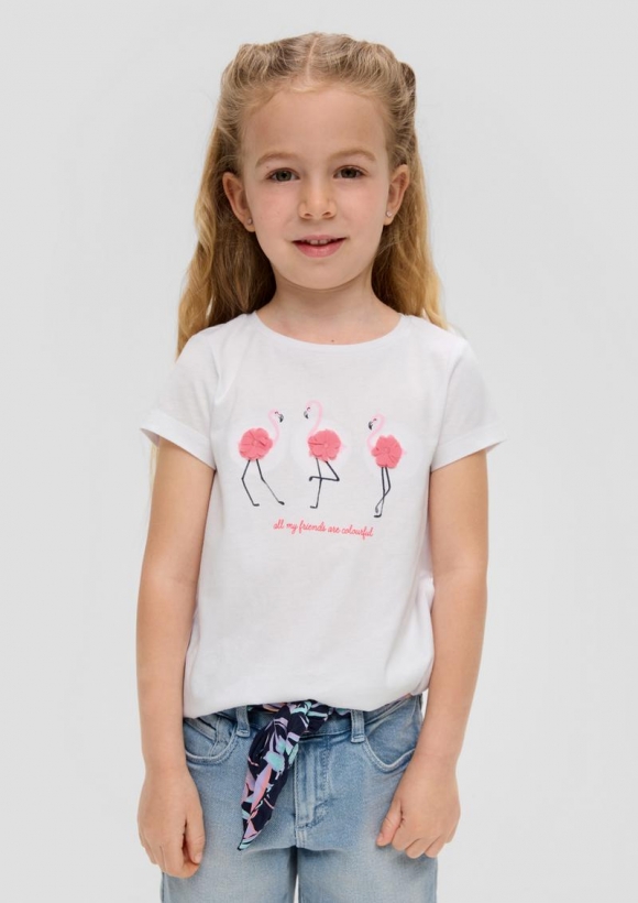s.Oliver T-Shirt mit Frontprint - weiß