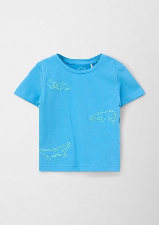 s.Oliver T-Shirt mit Print - azurblau