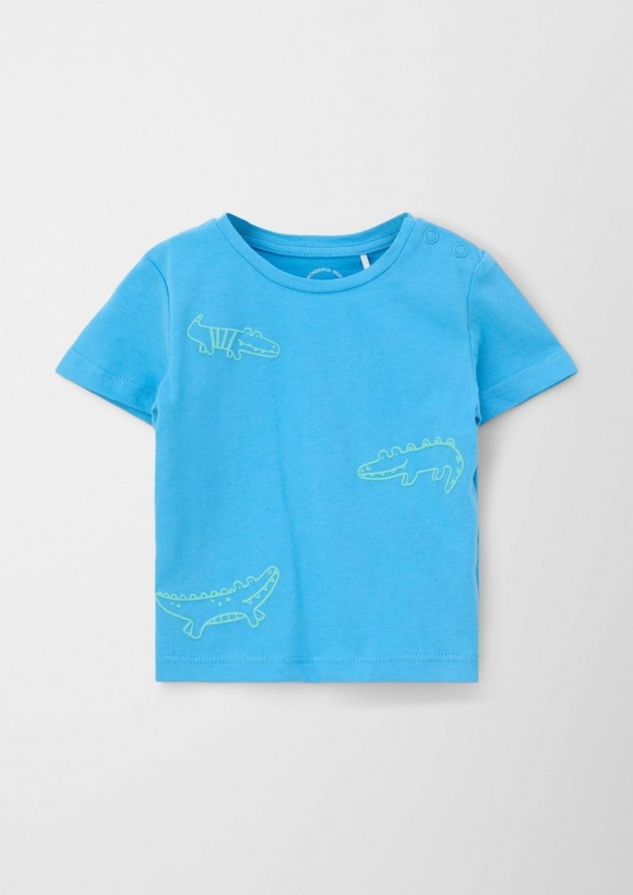 s.Oliver T-Shirt mit Print - azurblau