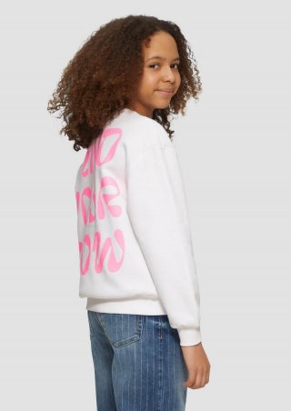 s.Oliver Oversized-Sweatshirt mit Rückenprint - weiß