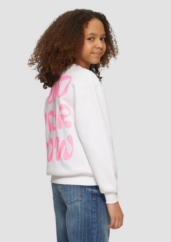 s.Oliver Oversized-Sweatshirt mit Rückenprint - weiß