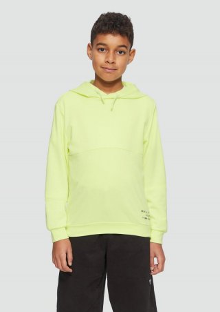 s.Oliver Kapuzen-Sweatshirt aus Baumwollmix mit Print-Details - hellgelb