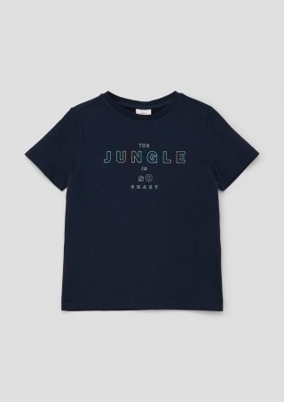 s.Oliver T-Shirt mit Schriftprint - navy