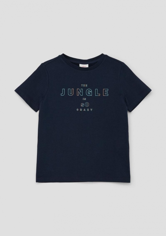 s.Oliver T-Shirt mit Schriftprint - navy