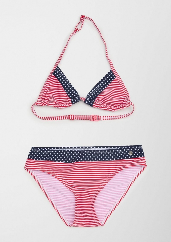 s.Oliver Neckholder-Bikini mit Mustermix - korallrot