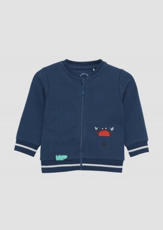 s.Oliver Sweatjacke aus Baumwollstretch mit Frontprint - dunkelblau