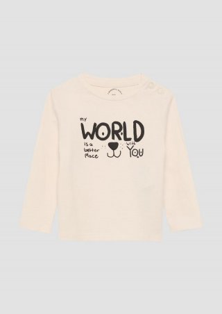 s.Oliver Langarmshirt mit Frontprint - helles sand