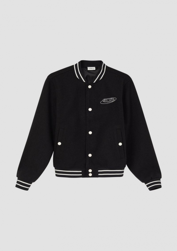 s.Oliver College-Jacke mit Kontrastdetails - schwarz