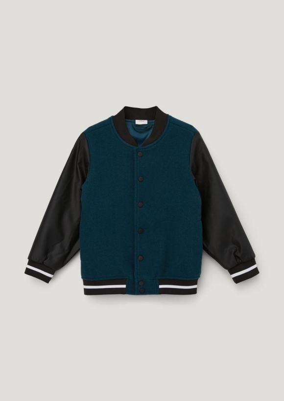 s.Oliver Collegejacke im Fabricmix - petrol