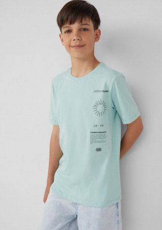 s.Oliver Jersey-T-Shirt mit Frontprint - ozeangrün