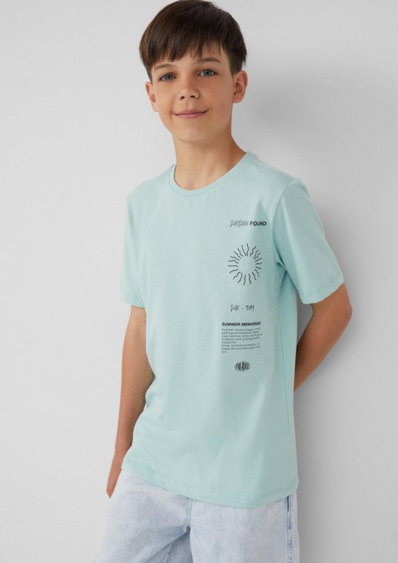 s.Oliver Jersey-T-Shirt mit Frontprint - ozeangrün
