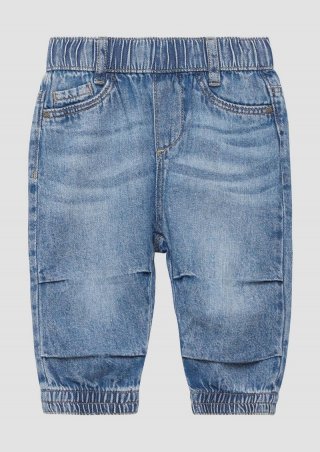 s.Oliver Relaxed-Fit-Jeans mit Faltendetails - blau
