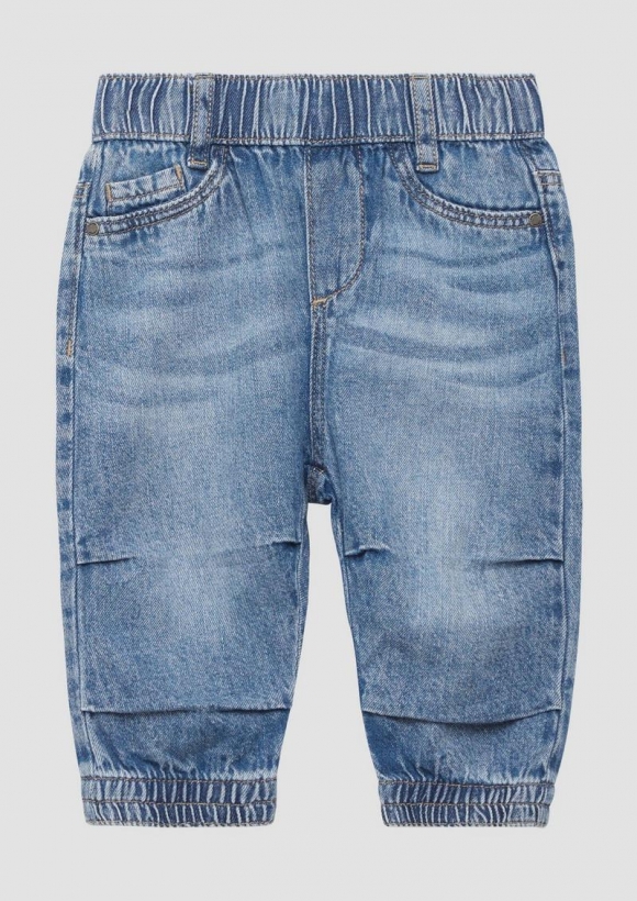 s.Oliver Relaxed-Fit-Jeans mit Faltendetails - blau