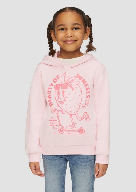 s.Oliver Hoodie mit Glitzerprint - perlmuttrosa