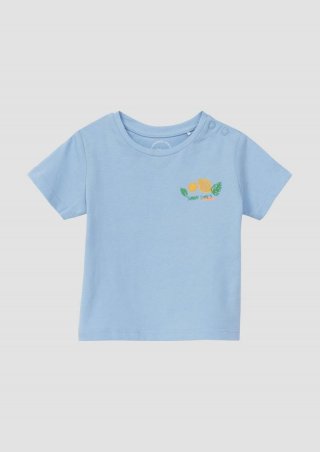 s.Oliver T-Shirt aus Baumwolle mit kleinem Früchteprint - himmelblau