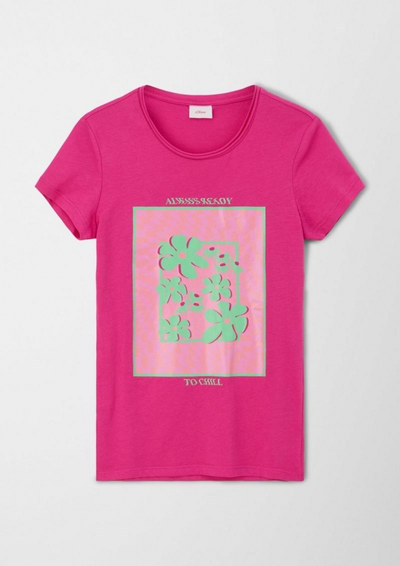 s.Oliver T-Shirt mit Frontprint - pink