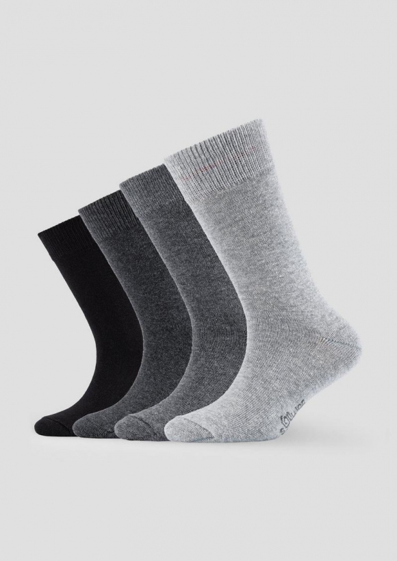 s.Oliver Socken im 4er-Pack - steingrau