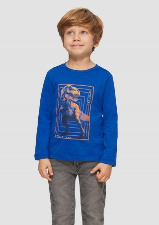 s.Oliver Longsleeve mit Dino-Print - royalblau