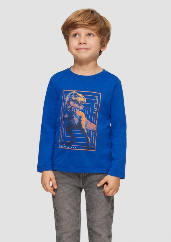 s.Oliver Longsleeve mit Dino-Print - royalblau