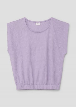 s.Oliver T-Shirt mit Crêpestruktur - lavendel