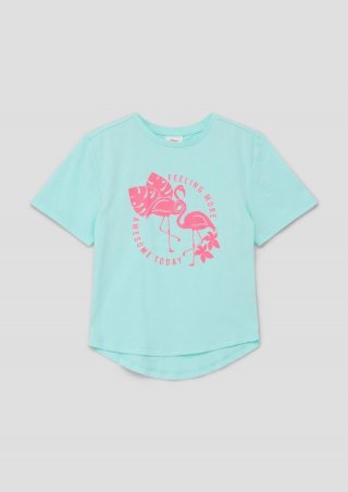s.Oliver T-Shirt mit Frontprint - helles türkis
