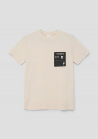 s.Oliver T-Shirt mit Frontprint - helles beige